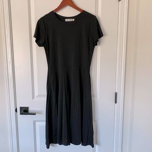 All Black A Line Simple Dress